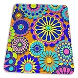 Flower Power Retro Style Hippie Flowers Mauspad Rutschfeste Gummiunterlage für Office Gaming Computer mit g