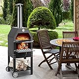 VEVOR Outdoor Küchenofen, 30 cm Pizzagröße 2Schichten Holzkohle Garten Herd Pizzaofen 458x464x1418 mm Küchenofen Zeltofen, 500 ℃ Gartenküche Pizzaofen Grill Pizzaofen mit Pizzastein Holzback