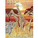 5D Diamant Painting Bilder Square drill Giraffe Zebras 60x90cm DIY Diamant Malerei Vollbohrer Stickerei Malerei Crystal Strass Kreuz Stich Leinwand Kunst Handwerk für Haus Wand Eingang Dek