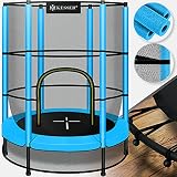 KESSER® Trampolin Kindertrampolin Indoor-Trampolin, Ø 140 cm , mit verschließbares Sicherheitsnetz, Indoortrampolin Gummiseil-Federung Fitness Trampolin, max. 50 kg Kinder ab 3 J