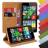 Eximmobile - Book Case Handyhülle für Nokia Lumia 625 mit Kartenfächer in Schwarz | Schutzhülle aus Kunstleder | Handytasche als Flip Case Cover | Handy Tasche | Etui Hü