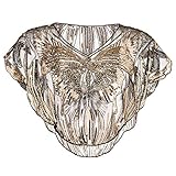 Coucoland Damen 1920s Stola Pailletten Schmetterling Muster Retro Umschlagtücher für Abendkleid Hochzeit Damen Schulter Bedeckung 20er Jahre Stil Gatsby Kostüm Fasching Accessoires (Schwarz Gold)