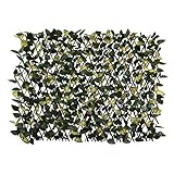 Garden Land Erweiterbarer Zaun-Sichtschutz für Balkon, Terrasse, Outdoor, dekorativer Efeu-Zaun, künstliche Hecken (einseitige Blätter)
