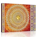 Forwall Bilder Canvas Mandala groß Indische gold Orientalisch Schlafzimmer Wohnzimmer Leinwandbilder Wandbild Kunstdruck Wandbilder Wand Bild auf Leinwand Aufhängefertig (10119, O1 (100 x 75 cm))