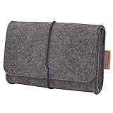 ProCase Filz Aufbewahrungsbox Tasche Zubehör Organizer für MacBook Laptop Maus Netzteil Kabel Computer Elektronik Mobiltelefon Zubehör Ladegerät SSD HHD -Silber G