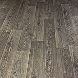 PVC Bodenbelag Holz Maxiplanken Schwarz Grau (Breite: 300 cm x Länge: 550 cm)