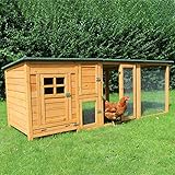 nxtbuy Hühnerhaus Paula 225 x 68 x 79 cm - Hühnerstall mit Extra Auslauf - Kleintierstall - Imprägniert, Witterungsbeständig, W