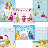 12 Postkarten - Mix Eulen Geburtstagskarten - Happy Birthday - Have a nice day