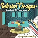 Interior Designs Ausmalbuch für Erwachsene: Liebevoll gestaltete Wohndesigns zum ausmalen und Stress abb