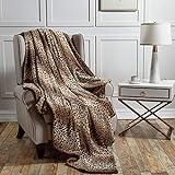 softan Flanell Fleece Decke Solid Velvet Plüsch Überwurf für Bett Couch Sofa Throw 130x150cm Leop