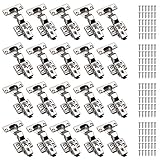 Neoteck Mittenlanschlag Scharnier 110 Grad Standard Scharnier 20 Stück mit 35mm Soft Close Hydraulisch Slow Shut für Schranktür Kleiderschranktür Schiebetü