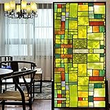 Sichtschutz-Fensterfolie, 42B, Buntglas-Fensteraufkleber, statisch haftend, dekorativ, Milchglasfolie, individuelle Größe, gedeckte Farben, Fensterverkleidungen, 50 x 80
