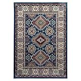 mynes Home Teppich Kurzflor Orientalisches Design Wohnzimmerteppich hochwertig luxuriös Orient in Blau (60 x 100 cm)