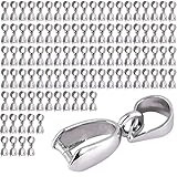 100Pcs Anhängerschlaufe Ösen Schlüsselanhänger Clip für Schmuck, Kettenverschluss, Karabinerverschluss, Verschluss Kette, Silber Anhängeröse für Dangle Charms DIY(14mm x 5.5mm)