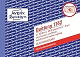 8er Pack Avery Zweckform 1742 Quittung Kleinunternehmer (A6 quer, selbstdurchschreibend, 2x40 Blatt) weiß/gelb