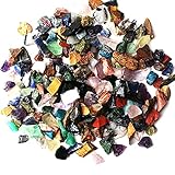 WUBBHIN Kristall rau 100-1000g Mini Mixed Raue Rock Rohe Bunte Kristall Stein Mineralgarten Aquarium Dekor (Color : 100g, Size : Mixed Rough Stone)