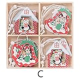 FEIZAO Anhänger Holz Weihnachtsdeko Weihnachtsanhänger Basteln Weihnachtsschmuck Hängende Charms DIY Anhängerweihnachtsdeko Holzverzierungen Christbaumanhänger Geschenkanhänger Aufhäng