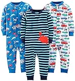 Simple Joys by Carter's Baby Mädchen 3-pack Snug Fit Footless Cotton Schlafstrampler, Crab/Sea Creatures/Cars, 18 M