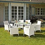 BJYX gartenlounge Gartengarnitur 13 TLG. Poly Rattan GartenmöBel Weiß Gartenset Sitzgrupp