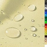 1buy3 'Premium Wasserdichter Polyester Stoff | 8450 mm Wassersäule | Farbe 02 | Hellbeige | Polyester Stoff 160cm breit Meterware wasserdicht Outdoor ex