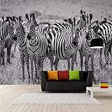 ZAMLE Tapeten Anpassen 3D Hd Tief Zebra Tapete Fototapete Hintergrund Wand 3 D Fototapete Kommerzielle Tapete, 300X210 Cm (118.1 Von 82,7 In)