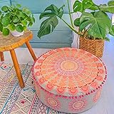 Mandala Life ART Böhmischer Hocker Osmanische Abdeckung -60x20 cm - Luxus-Hocker mit handwerklichem Raumdekor für Meditation, Yoga und Boho Chic Sitzbereich Hock