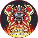 Tortenaufleger Geburtstag Tortenbild Zuckerbild Oblate Motiv: Feuerwehr Logo Motiv 1 (Oblatenpapier)