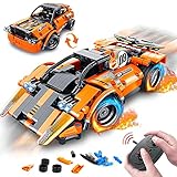 VATOS Bausteine Auto Spielzeug ab 6 7 8 9 10 Jahren für Jungen & Mädchen 335 Teile 2-in-1 Technic Ferngesteuertes Auto Konstruktionsspielzeug 2,4 GHz RC Rennwagen STEM Baukasten für Kinder Jug