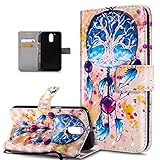 Kompatibel mit Motorola Moto G4 Plus Hülle,3D Bunte Gemalte Schmetterlings PU Lederhülle Flip Ständer Wallet Handy Hülle Tasche Handy Tasche Schutzhülle für Motorola Moto G4 Plus,Bunte Feder Camp