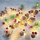 fikujap Weihnachtskieselkegel Girlande Kranz Led Fairy String Lights Batteriebetriebene Innenraum Dekor Für Weihnachtsbaum Party Hochzeit Home Schlafzimmer Wall G