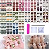 VEGCOO 20 Blatt Nagelsticker 280pcs Nagelaufkleber, Nagelkunst Sticker Nagelfolie Selbstklebende Folie Maniküre, Nägel zum Aufkleben Nail Art Aufkleber Schöne Mode DIY Dekoration Nägel S