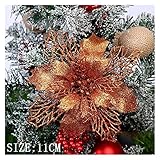 YSJJYQZ Weihnachtsdeko 5/10 stücke Künstliche Weihnachten Blumen Glitter Gefälschte Blumen Frohe Weihnachten Baum Dekorationen Weihnachten Ornamente Neues Jahr Geschenk N