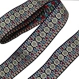 Vintage Jacquardband zum Nähen, Jacquardband von The Yard, dickes Spitzenband, bestickter Stoff, 4,3 cm x 4,4 m (Jacquardband 3#)