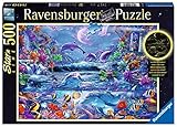 Ravensburger Puzzle 15047 - Im Zauber des Mondlichts - 500 Teile Puzzle für Erwachsene und Kinder ab 10 Jahren, Leuchtpuzzle mit Unterwasserwelt-Motiv, Leuchtet im Dunk