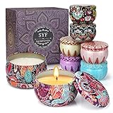 SYF Duftkerzen Geschenkset,8St. 2.8OZ Natürliches Sojawachs Aromatherapie Kerzen mit anhaltendem Wach tragbare Reise Zinnkerzen für Stressabbau und Entspannung des Körpers für F