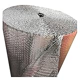 Dekorationsisoliermaterialien Wärmedämmrolle Doppelblasen-Aluminiumfolie Wärmereflektierend Selbstklebend Energie Sparen für Garage, Wände, Boden, Schuppen, Rohrummantelu(Size:1 x 10m (3.28 x 32.8ft))