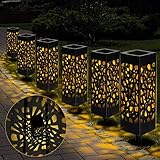 Nasharia Solarleuchte Garten, 6 Stück Solargarten Weg Beleuchtet im Freien, Solarbetriebene LED Garten Bahn Lichter für Dekorative Landschaftsbeleuchtungs Fahrstraßen Sicherheits Lichter Patio R