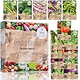 BIO Gemüse Samen Set - 14 Sorten Gemüsesamen aus biologischem Anbau, samenfestes Gemüse Saatgut, Bio Gemüsesamen Set für Küche, Balkon und Garten, 14er Pflanzensamen S