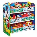 Mickey Mouse - Regal zur Spielzeugaufbewahrung mit sechs Kisten fü
