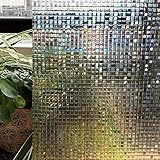 LMKJ Privacy Spiegelfolie Fensterfolie Buntglasaufkleber 3D Mosaik PVC Elektrostatische Verklebung Dekoration Glasaufkleber0x200
