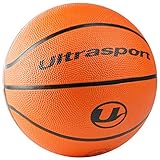 Ultrasport Basketball, idealer Basketball für alle Untergründe, geeginet für Indoor oder Outdoor, sehr guter Gripp und exzellente Haptik dank genoppter Oberfläche, Size 5 und 7, Farbe: Orang