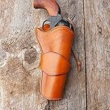 Mittelalterliches Leder Verdecktes Holster, Revolver Western Cowboy Pistolenhalter Für 6 Zoll Barrel Vintage Steampunk Style Zubehör,Gelb