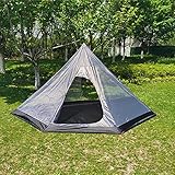 Outdoor-Zelte Tipi-Zelt Wasserdichtes Vier-Jahreszeiten-Familien-Pyramiden-Zelt Camping Rucksack Wandern Bergsteigen Beheizter Unterstand Smokey Schornstein D400*H220cm (Innennetz für 2-3 Personen)