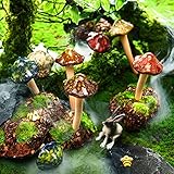 Patelai 8 Stücke Keramik Pilz Figur Garten Keramik Pilz Statue Garten Topf Dekoration Rasen Ornamente für O