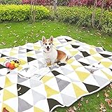 Yorbay Picknickdecke 200 x 200 cm XXL Fleece wasserdicht Decke mit Tragegriff Mehrweg (Dreieck)