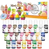 Riclahor Lebensmittelfarbe Flüssig - 24 Lebensmittelfarbe Set Food Coloring Hochkonzentriert für Kuchen Backen, Macaron, Fondant, Kekse, Getränken - Airbrush Einfärben, Kochen, DIY Seifen - je 10