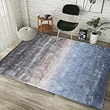 Chenille Ombre Blaue Abstrakte Bodenmatte, Schlafzimmer Waschküche Dekor, Rutschfester, saugfähiger Plüschläufer Teppich, Leicht zu saugen und zu waschen, weich und flauschig-Blau_160x230