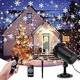 MOZIGGAO Schneeflocke Projektor Lichter,LED Weihnachten Projektionslampe,Snowflake Projektor mit Timing Fernbedienung für Weihnachten, Party, Garten,Hochzeit,Aussen Wasserdicht IP65