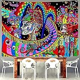 Psychedelisches Ölgemälde Tapisserie Pilz Böhmen Sonnenblume Octopus Wandbehang Wohnzimmer Bett Home Großhandel Paketpost A2 180x200