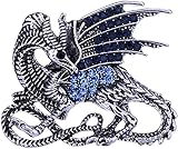 Jaiconfiance Brosche mit mittelalterlichem Drachen-Kristall, Strass, Emaille, cooler Drache, magischer Kristallschmuck, Dinosaurier-Vintage-Abzeichen, dekorativ für Kleidung, B